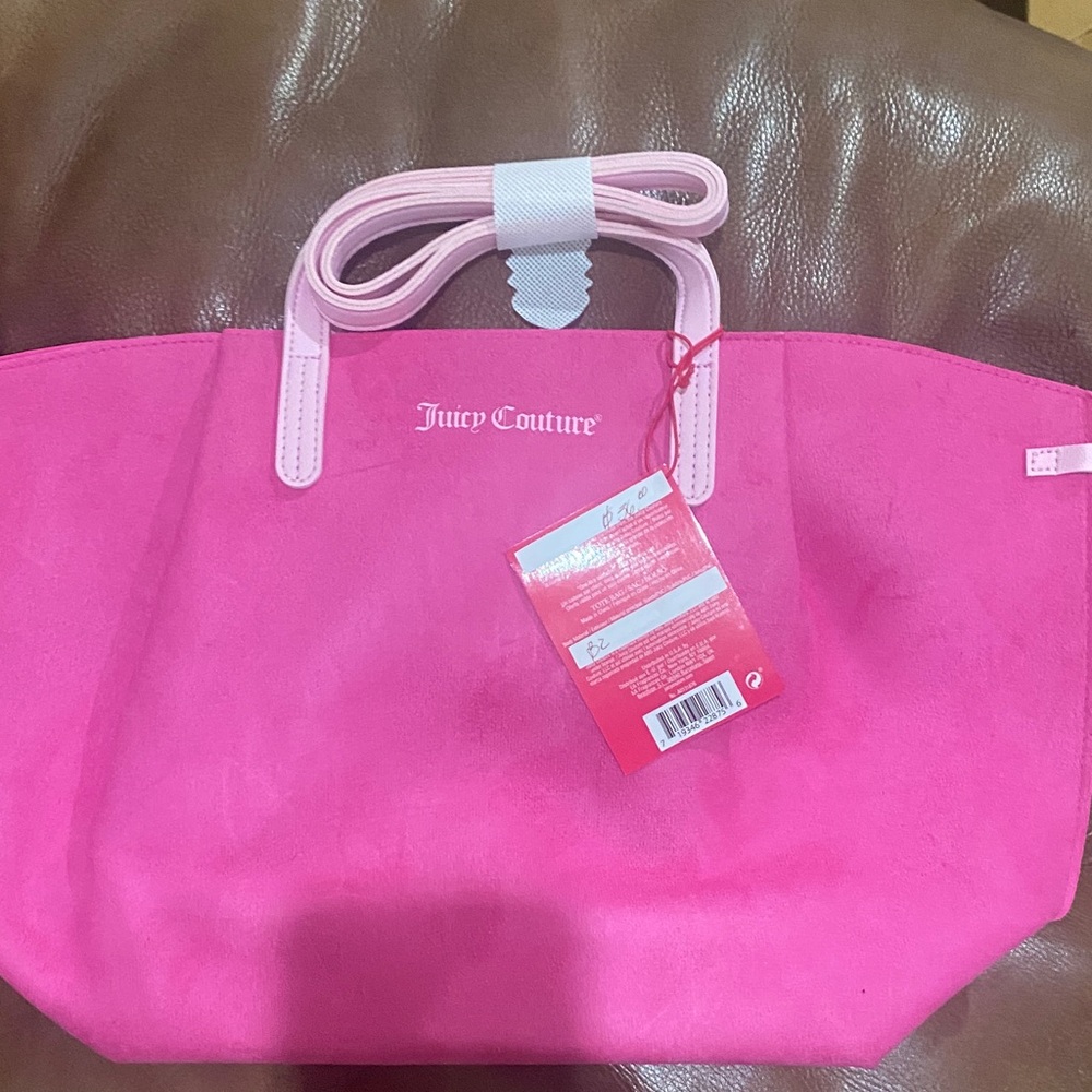 Juicy Couture Hot Pink Tote with Top Handles and Detachable Strap